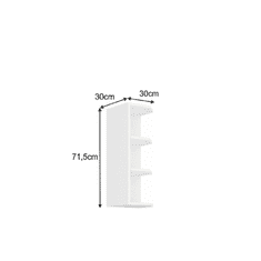 KONDELA Horní rohová skříňka, bílá, SPLIT 30 G ZAK-72