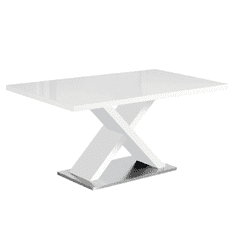 BPS-koupelny Jídelní stůl, bílá s vysokým leskem HG, 160x90 cm, FARNEL