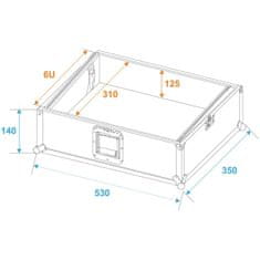 Roadinger Mixer case Pro MCV-19, variable, bk 6U