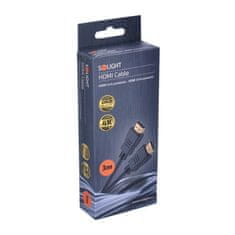 Solight  HDMI kabel s Ethernetem, HDMI 1.4 A konektor - HDMI 1.4 A konektor, blistr, 3m