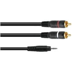 Omnitronic Kabel Jack 3,5 mm/2xRCA, černý, 1m