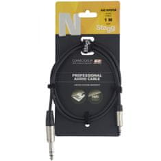 Stagg NAC1MPSPSR, kabel stereo JACK/MINI JACK, 1m