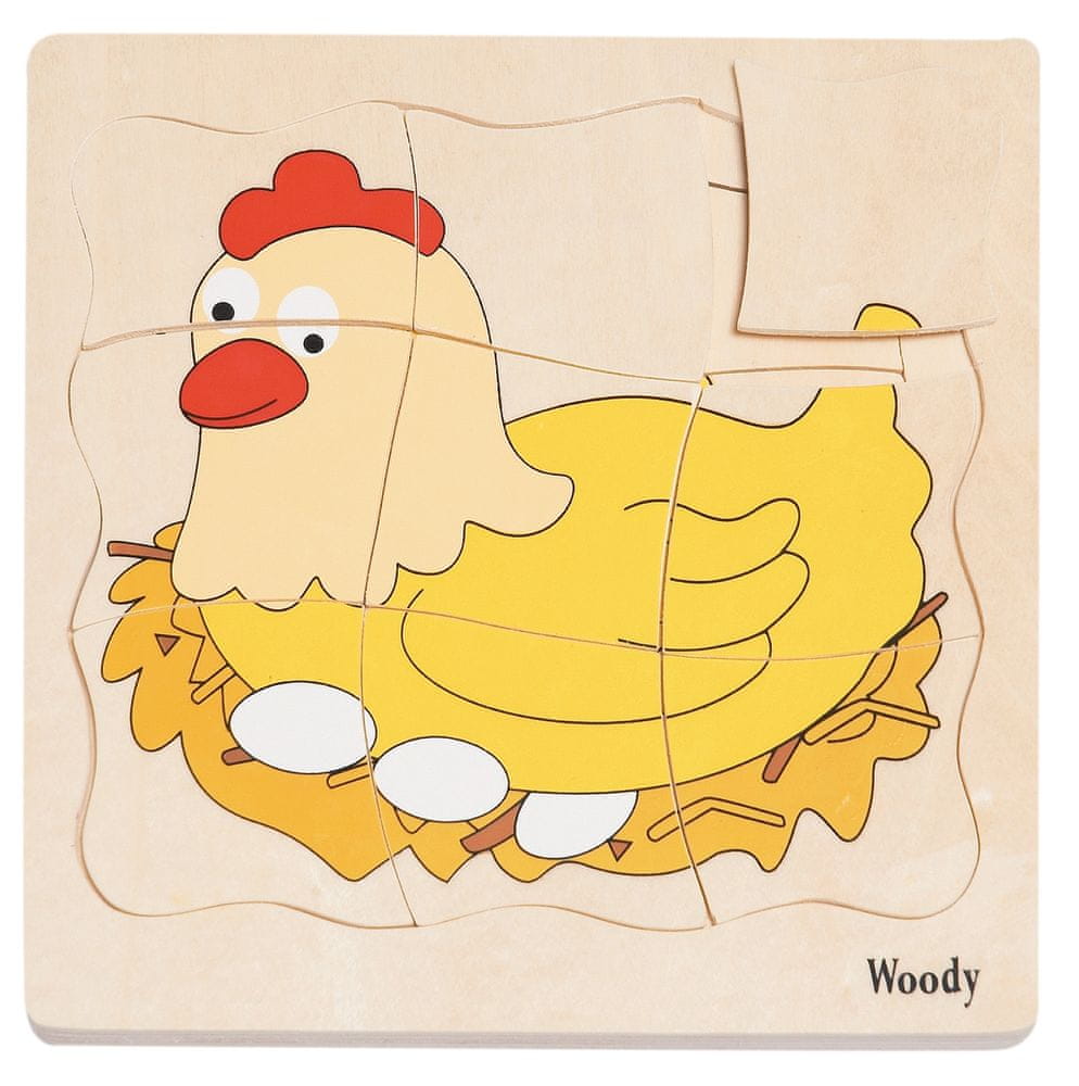 Woody Puzzle na desce Vývoj slepice