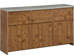 Danish Style Komoda Mecan II., 150 cm, beton / dub