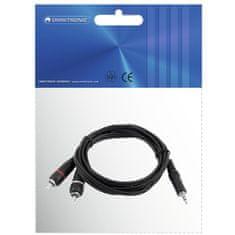 Omnitronic Adaptérový kabel 3,5 Jack/2xRCA 1,5m bk