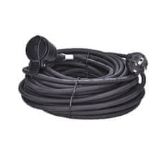 Solight  Prodlužovací kabel 230V/16A - 10m, 1 zásuvka s krytkou, 3 x 1,5mm, guma, IP44, černý