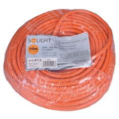 Solight  Prodlužovací kabel 230V/16A - 40m, 1 zásuvka, 3 x 1.5mm, IP20, oranžový