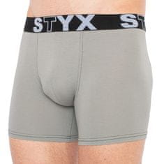 Styx Pánské boxerky long sportovní guma světle šedé (U1062) - velikost M
