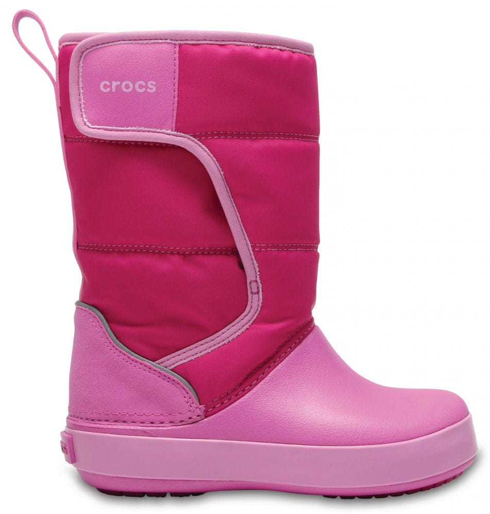 Crocs dívčí sněhule Kids' LodgePoint Snow Boot 204660-6LR 32-33 růžová