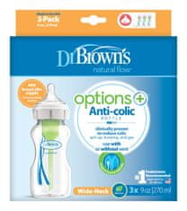 Dr.Brown´s Láhev antikolik Options+ široké hrdlo 3x 270 ml plast