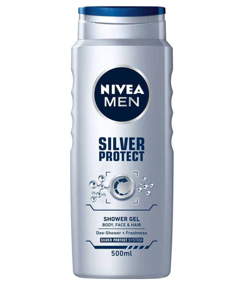 Nivea SPRCHOVÝ GEL 500 ML MEN SILVER PROTECT