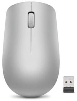 Optická bezdrátová myš Lenovo 530 Wireless Mouse, Platinum Grey (GY50Z18984) pohodlná dlouhá životnost vysoká přesnost