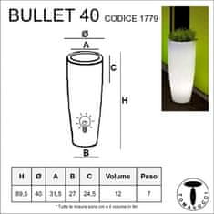 Tomasucci Stojací lampa/váza pro venkovní i vnitřní použití BULLET 40 TOMASUCCI