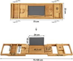 Artenat Odkládací podnos Linet, 109 cm, bambus