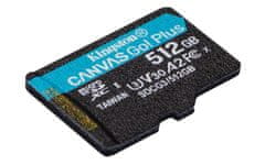 Kingston microSDXC 512GB Canvas Go Plus 170R A2 U3 V30 (SDCG3/512GBSP)