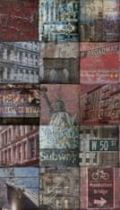 Vliesová obrazová tapeta New York Patchwork A40101, 159 x 280 cm, Enthusiast, Murals