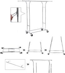 Artenat Stojan na oblečení Ines, 172 cm, stříbrná