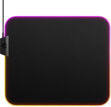 SteelSeries QcK Prism Cloth, Medium RGB LED velká snímání pohybu myši příjemný textil 