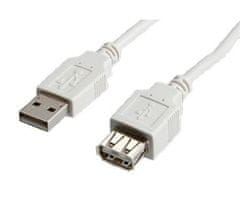 Kraftika Kabel usb 2.0 a-a 3m, prodlužovací, bílý/šedý, usb 2.0