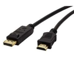 Kraftika Kabel propojovací displayport dp(m) - hdmi(m), 3m