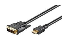 Kraftika Kabel dvi-d(m) - hdmi m , 1m, s ferity, zlacené konektory