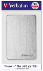 Verbatim Store´n´ Go ALU Slim 1TB, stříbrná (53663)