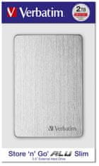 Verbatim Store´n´ Go ALU Slim 2TB, stříbrná (53666)