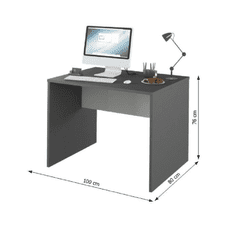 KONDELA PC stůl, grafit / bílá, RIOMA NEW TYP 12