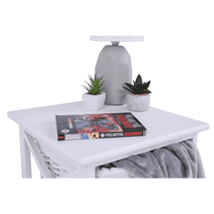 BPS-koupelny Noční stolek, dřevo / proutí/látka, bílá, Rafaello
