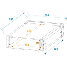 Roadinger Rack Profi 2U 25cm přepravní kufr