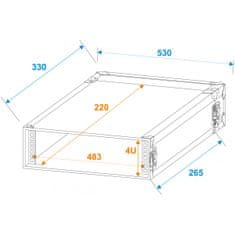 Roadinger Rack Profi 4U 25cm přepravní kufr