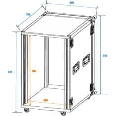 Roadinger Rack pro zesilovač PR-2ST, 18HE s kolečky