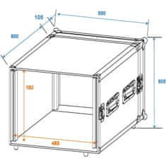 Roadinger Rack pro zesilovač PR-2ST, 10HE