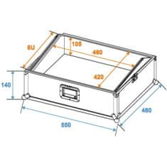 Roadinger Mixer Case Road MCB-19, case pro 19" mix pult 8HE