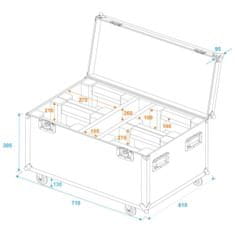 Roadinger transportní case pro 4x LED TMH-X1 Moving-Head Beam