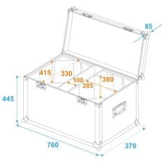 Roadinger Flightcase pro 2x LED THA-100F/THA-120PC