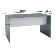 KONDELA Psací stůl, grafit / bílá, RIOMA NEW TYP 11