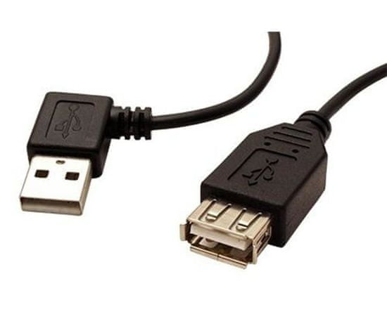 Kraftika Kabel usb 2.0 a-a 15cm prodlužovací, lomený vlevo, černý