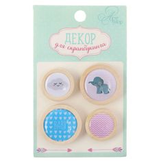 Kraftika Plastové kabošony v dřevěném rámečku, na scrapbooking