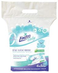 LINTEO Vlhčené ubrousky Baby s Aloe vera, 4x80ks