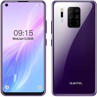 Oukitel C18 Pro, dlouhá výdrž, velký bezrámečkový displej, čtyřnásobný fotoaparát, čtečka otisků prstů