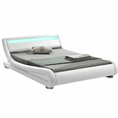 BPS-koupelny Moderní postel s RGB LED osvětlením, bílá, 180x200, FILIDA