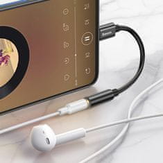 BASEUS L54 adaptér z USB-C na 3.5 mm audio jack, černý