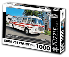 RETRO-AUTA© Puzzle BUS 04 - ŠKODA 706 RTO LUX (1965) 1000 dílků