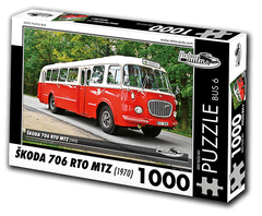 RETRO-AUTA© Puzzle BUS 06 - ŠKODA 706 RTO MTZ (1970) 1000 dílků