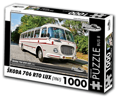 RETRO-AUTA© Puzzle BUS 08 - ŠKODA 706 RTO LUX (1961) 1000 dílků