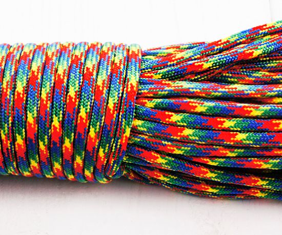 Kraftika Parašňůra, paracord 330, červená, modrá, zelená, žlutá