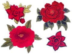 Kraftika Nášivka - červené růže, poupata, záplata na oblečení