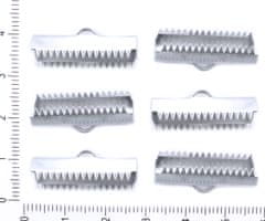 Kraftika Kovové nerezové ploché svorky, stříbrné koncovky se zuby