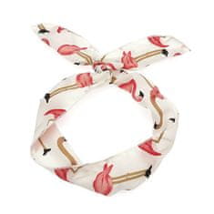 Kraftika Lehký šifonový šátek s motivem plameňáků, bílý, růžový